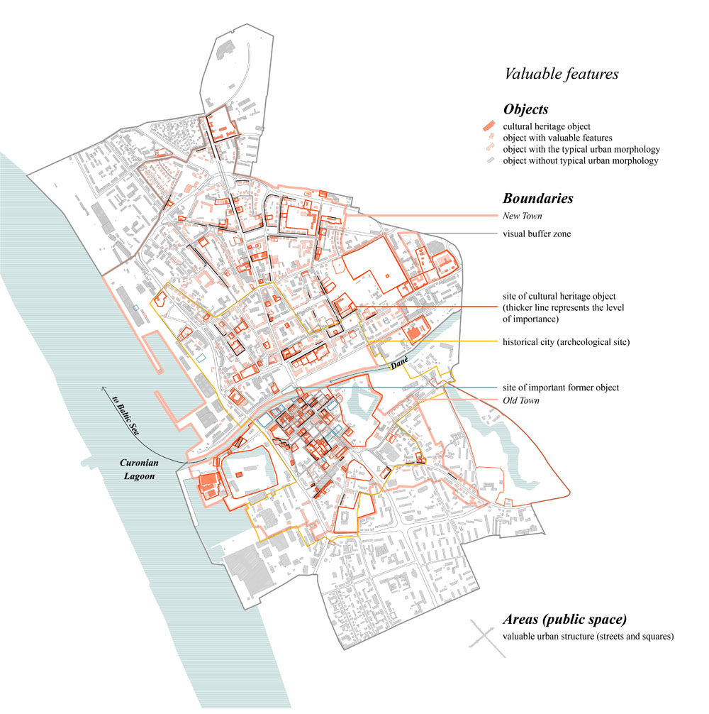 valuable features of the Old Town and New Town of Klaipėda