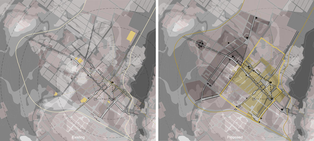 existing and proposed maps of the central city territory