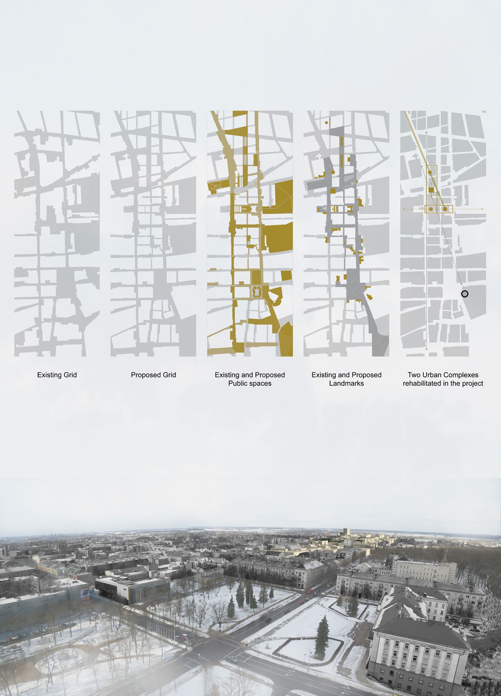 panorama from cathedral and schemes of the project territory